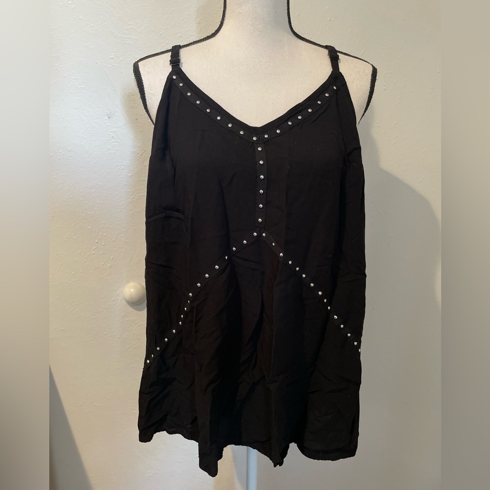TORRID Night Out Girls Party Night Date Night Studded Tank Top Blk 2X